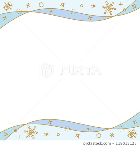 Decorative frame with curved lines and snowflakes, winter image design, square size Decorative frame with curved lines and snowflakes, winter image design, square size 119015125
