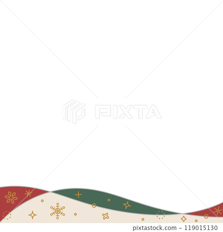 Decorative frame with curved lines and snowflakes, winter image design, square size, Christmas color Decorative frame with curved lines and snowflakes, winter image design, square size, Christmas color 119015130