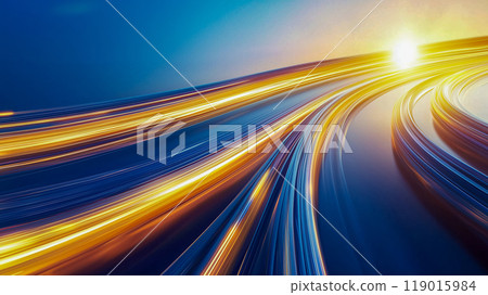 藍色和橙色光抽象發光絲帶,PPT背景素材 藍色和橙色光抽象發光絲帶,PPT背景素材 119015984