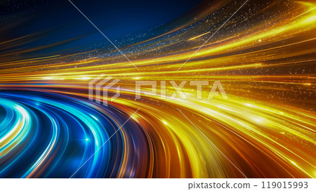 藍色和橙色光抽象發光絲帶,PPT背景素材 藍色和橙色光抽象發光絲帶,PPT背景素材 119015993