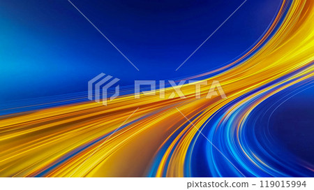 Abstract glowing ribbon of blue and orange light, PPT background material 119015994