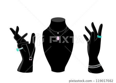 Black Jewelry Stand Postcard 119017082