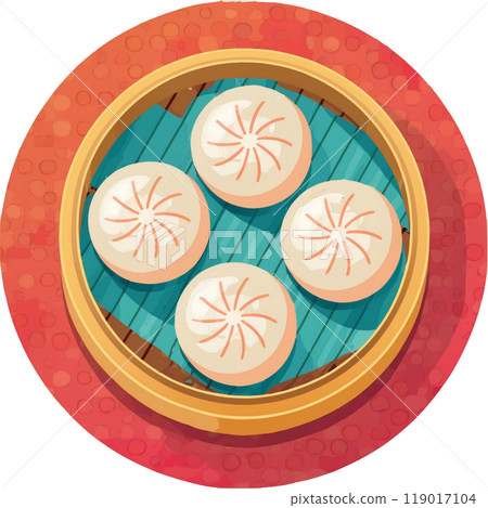 蒸籠裡的肉包子插圖5 / 傳單和海報材料 119017104