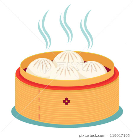 蒸籠裡的肉包子插圖3 / 傳單和海報材料 119017105