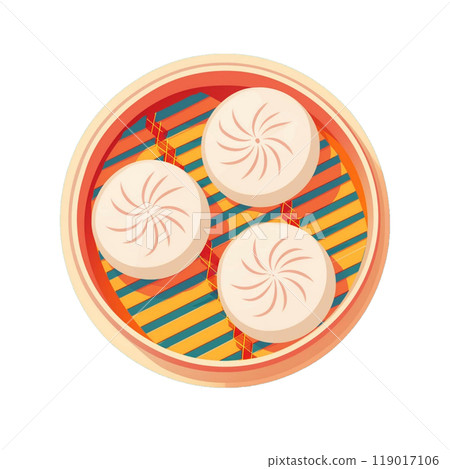 蒸籠裡的肉包子插圖6/傳單和海報材料 119017106