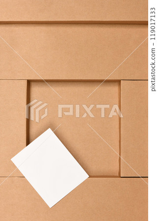 Cardboard packaging. Cardboard frame for advertising Cardboard packaging. Cardboard frame for advertising 119017133