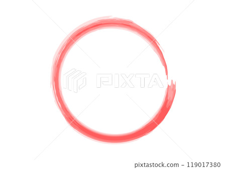 紅色圓圈水彩風格插圖 119017380