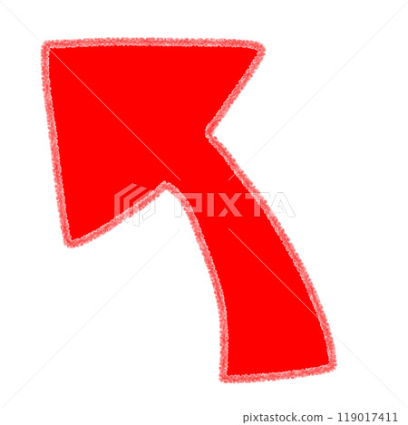 可愛的手寫插圖，箭頭向上指向左側 119017411