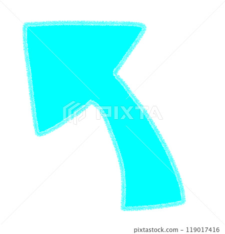 可愛的手寫插圖，箭頭向上指向左側 119017416