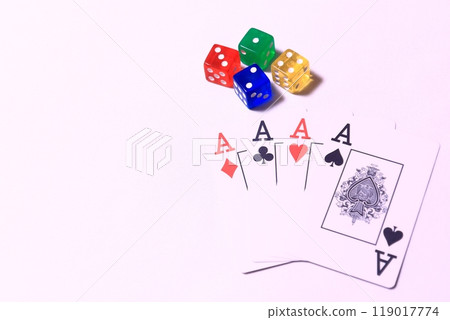 撲克牌、骰子、遊戲、賭博的圖像 119017774