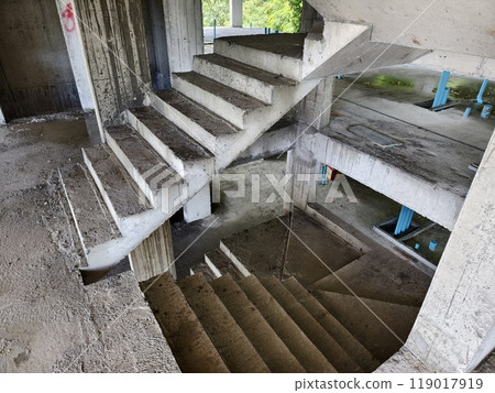 A well constructed set of stairs with concrete elements A well constructed set of stairs with concrete elements 119017919