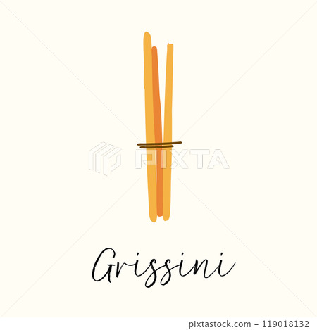 Grissini breadsticks tied with a string in a 119018132