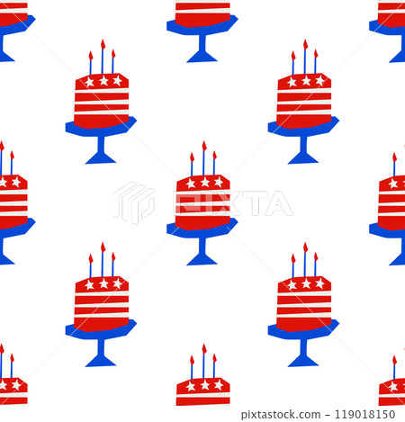 Seamless pattern with cake dessert shape for 4th Seamless pattern with cake dessert shape for 4th 119018150