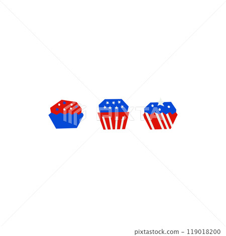 American patriotic cupcake shape for 4th of July 119018200