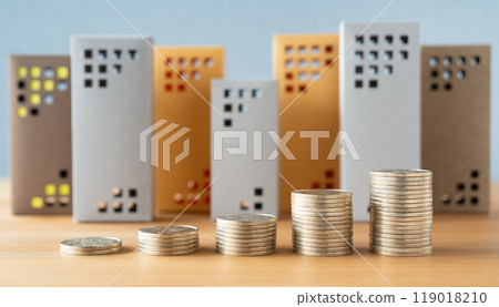 硬幣和房地產排隊,增加資產、投資、稅收、遺產、建築物、公寓、房地產價格 硬幣和房地產排隊,增加資產、投資、稅收、遺產、建築物、公寓、房地產價格 119018210