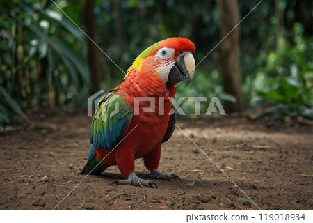 Colorful parrots in the jungle 119018934
