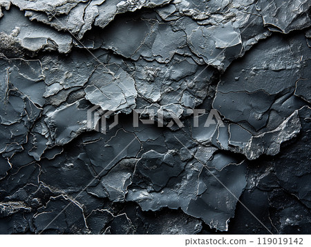 Crumpled Black Paper Texture. Generative AI 119019142