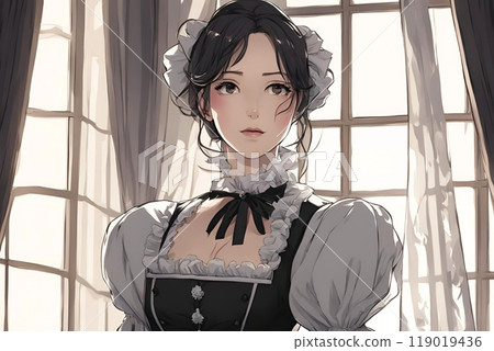 Beautiful maid woman illustration 119019436