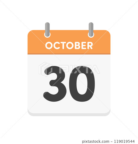 October 30 - A simple calendar icon for October 30 October 30 - A simple calendar icon for October 30 119019544