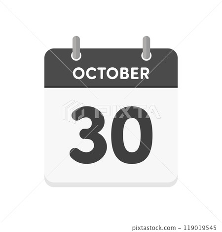 October 30 - A simple calendar icon for October 30 October 30 - A simple calendar icon for October 30 119019545