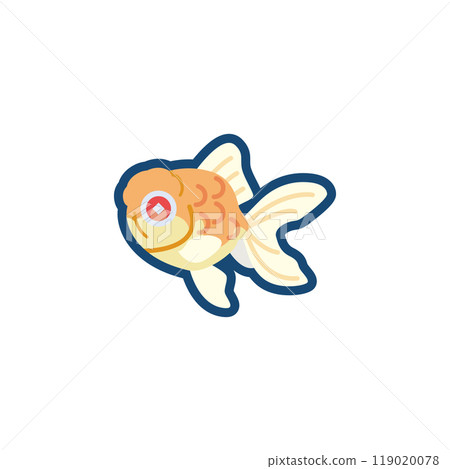 Illustration of a cute goldfish (albino Azuma Nishiki) 119020078