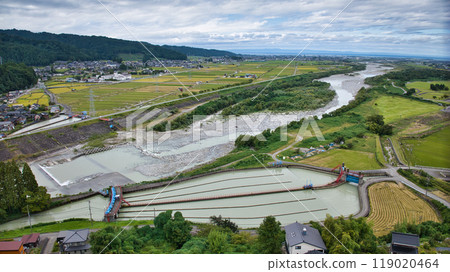 The key point of the Kurobe River alluvial fan: Aimoto Bridge and its surroundings Kurobe River alluvial fan 119020464
