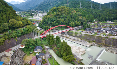 The key point of the Kurobe River alluvial fan: Aimoto Bridge and its surroundings Kurobe River alluvial fan The key point of the Kurobe River alluvial fan: Aimoto Bridge and its surroundings Kurobe River alluvial fan 119020482