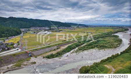 The key point of the Kurobe River alluvial fan: Aimoto Bridge and its surroundings Kurobe River alluvial fan The key point of the Kurobe River alluvial fan: Aimoto Bridge and its surroundings Kurobe River alluvial fan 119020483