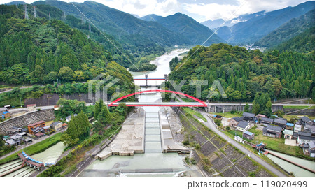 The key point of the Kurobe River alluvial fan: Aimoto Bridge and its surroundings Kurobe River alluvial fan 119020499