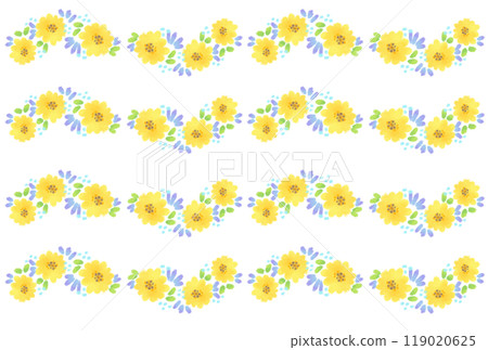 Colorful and cute spring flower rectangular frame set 119020625