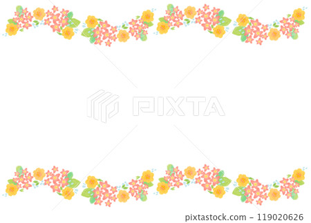 Colorful and simple watercolor flower frame material 119020626