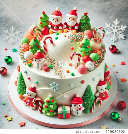 Colorful Christmas cakes that kids will love 119020802