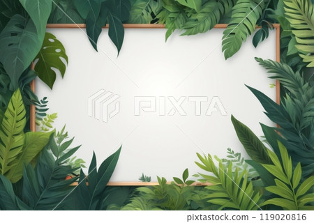 Frame background surrounded by leaves 119020816