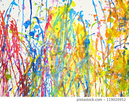 Hand-drawn abstract background made up of colorful lines_5 119020952
