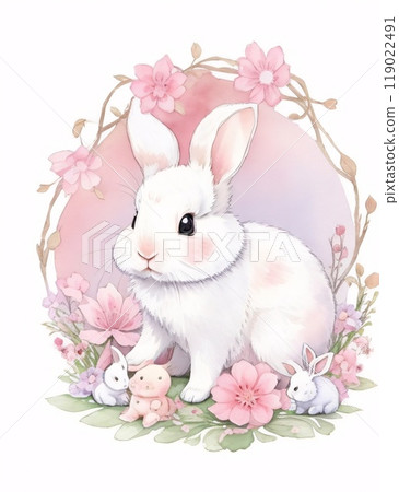 rabbit, bunny, watercolor 119022491