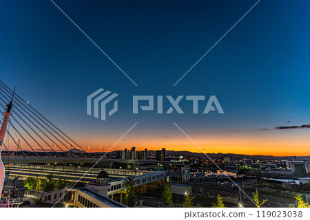 青森市日落和豪華遊輪夜景 青森市日落和豪華遊輪夜景 119023038