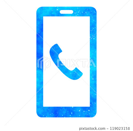 Blue starry sky | Smartphone with phone icon 119023158