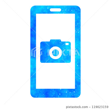 藍色星空|智慧型手機和相機圖標 119023159