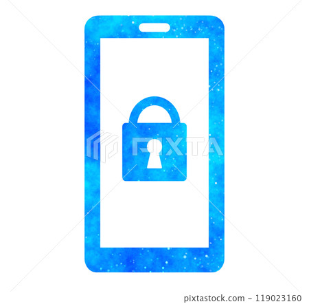Blue starry sky | Lock symbol and smartphone 119023160