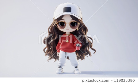 Cute chibi characters in stylish clothes 2 119023390