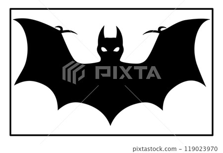 Halloween bats silhouettes, cloud of bats. Isolated vector set of winged vampire animal black shapes 119023970
