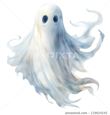 Flowing Ethereal White Ghost with Soft Wispy Edges 119024245