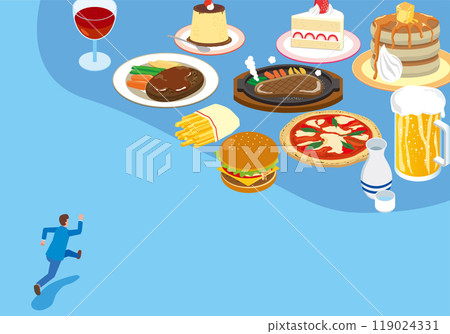 A man eating as much as he likes 119024331