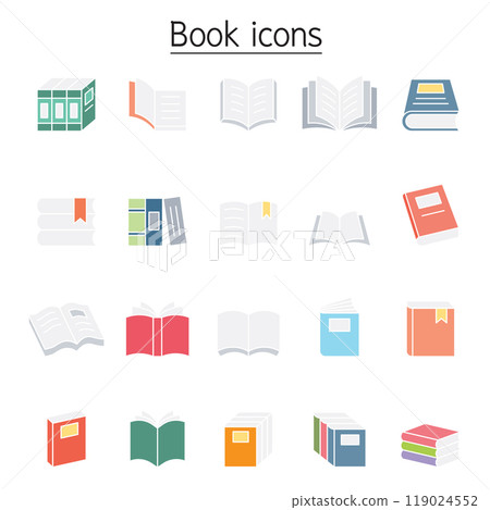 Book icon set in thin line style 119024552