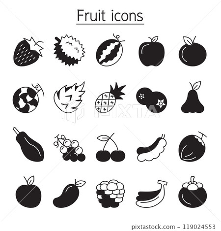 Fruit icon set vector illustration graphic design 119024553