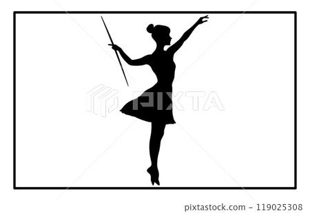 Baton Twirling Silhouette, Twirling Svg, Sport Baton Silhouette Baton Twirling Silhouette, Twirling Svg, Sport Baton Silhouette 119025308