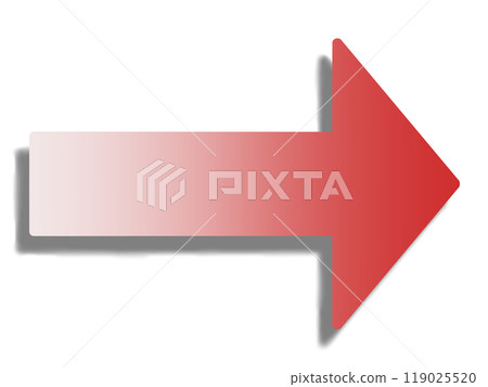 Red gradient arrow (with shadow) 119025520