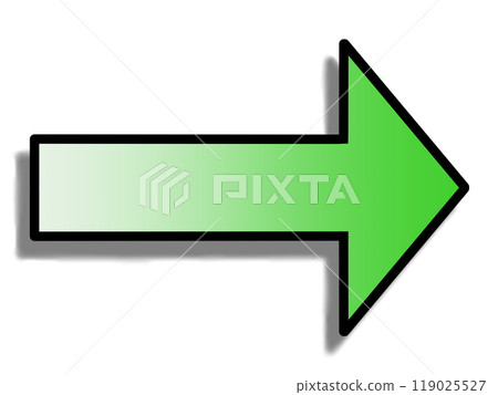 綠色漸層箭頭（畫線/帶陰影） 119025527