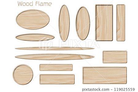 3D wooden frames, banners set. 119025559