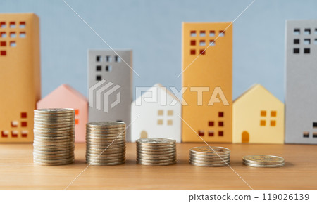 Coins and real estate lined up, asset depreciation, depreciable assets, legal useful life 119026139